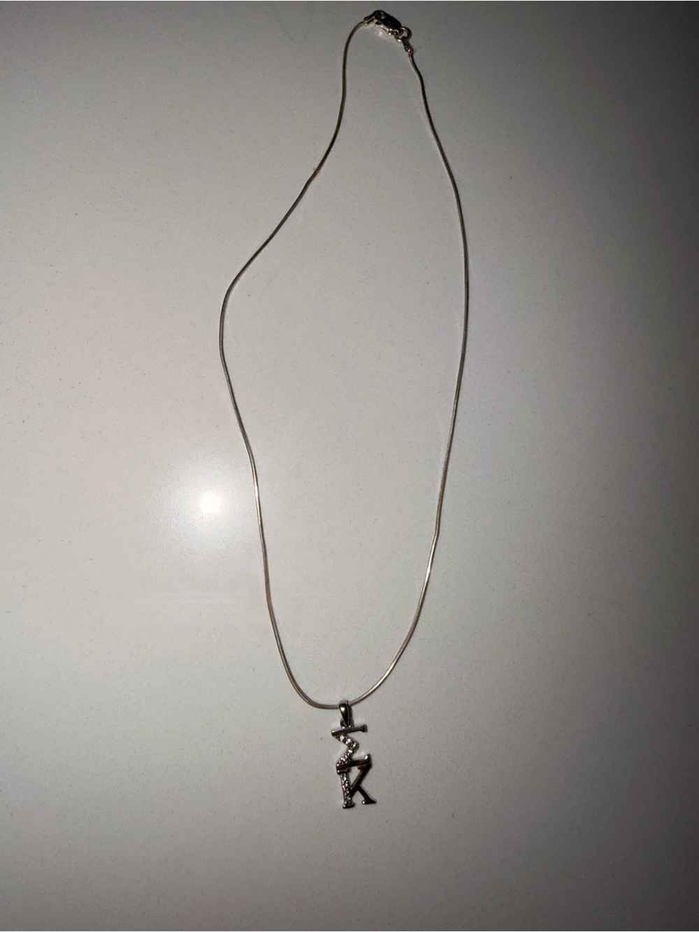 Sterling Silver Initial Pendant Necklace - Silver